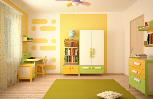 Оформлення дитячої кімнати в жовтих тонах